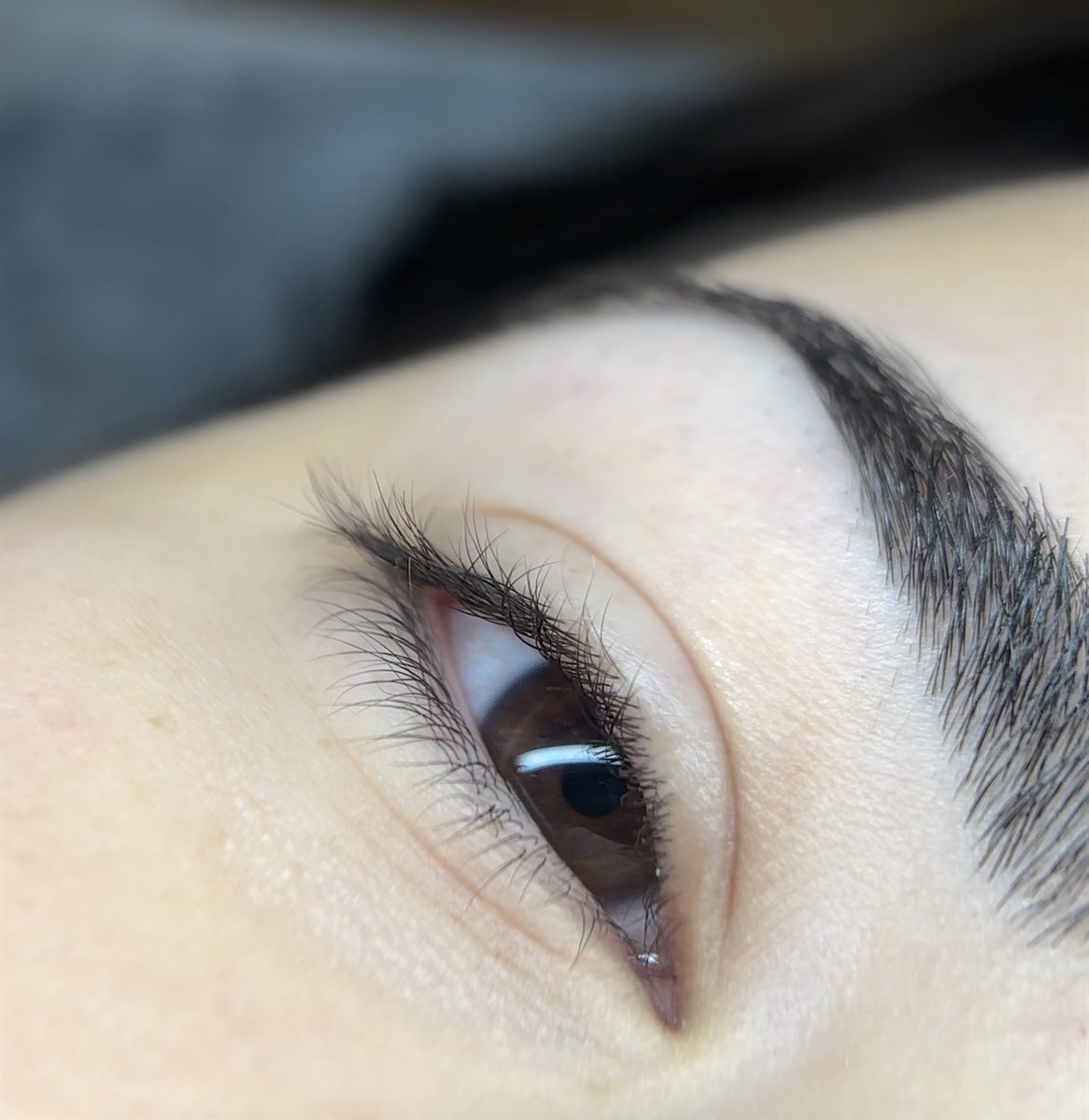 Vor dem Wimpernlifting, weiteres Beispiel